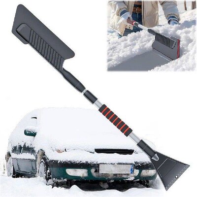 3 In 1 Extendable Ice Scraper with Foam Handle Detachable