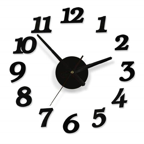 3D DIY Wall Clock Modern Design Silent Big Digital Acrylic S