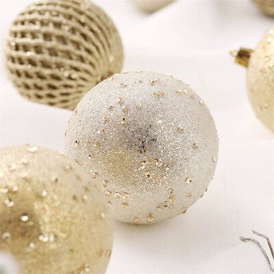 8cm / 12pcs Christmas Decorations Sequins Painted balls
