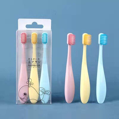 Macaron Cartoon Soft Bristle 3-Pack Childrens Toothbrush fo
