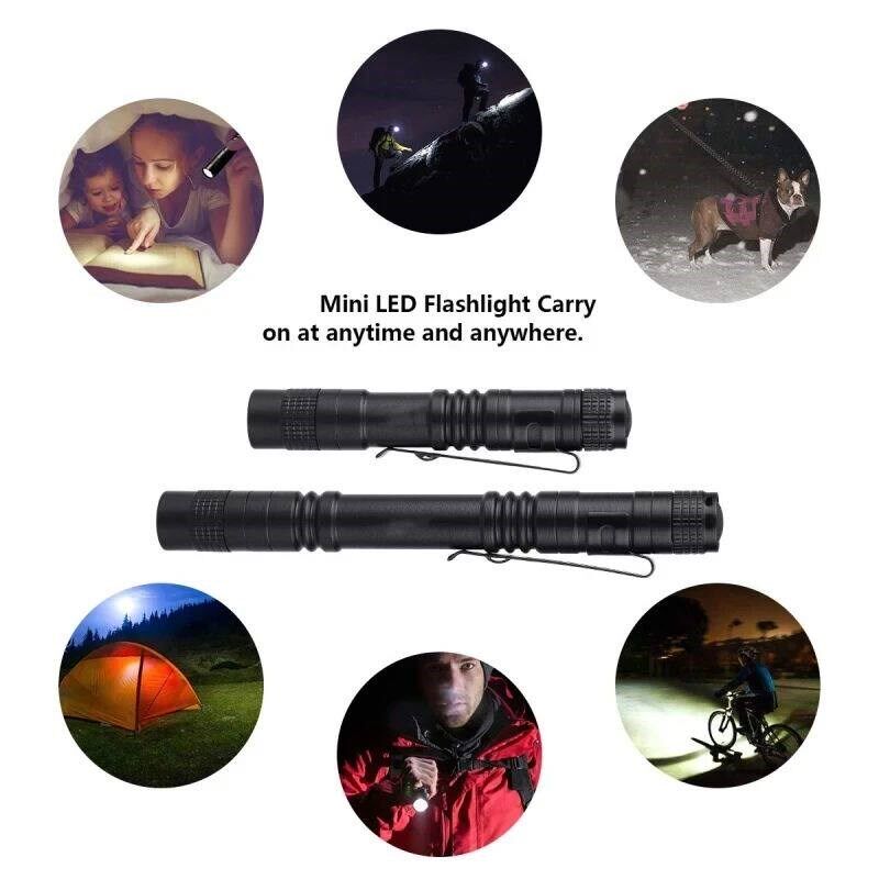 Mini LED Flashlight Pocket Pen Light Portable 1000 Lumens Wa图片
