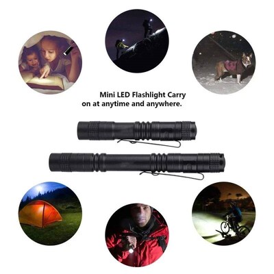 Mini LED Flashlight Pocket Pen Light Portable 1000 Lumens Wa