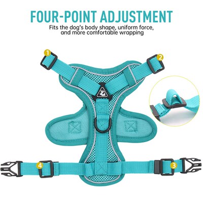 New Pet Reflective Nylon Dog Harness No Pull Adjustable Medi