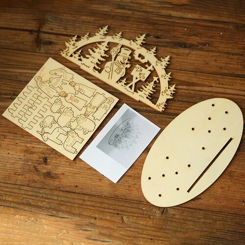 Christmas decorative wood diy ornaments stereo round ornamen