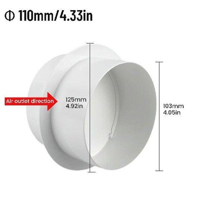 Practical Bathroom Check Valve Ventilation PVC Round White