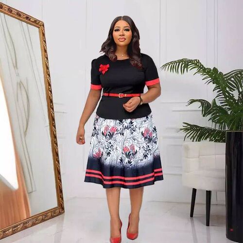 Aliexpresss popular African womens plus-size round-neck