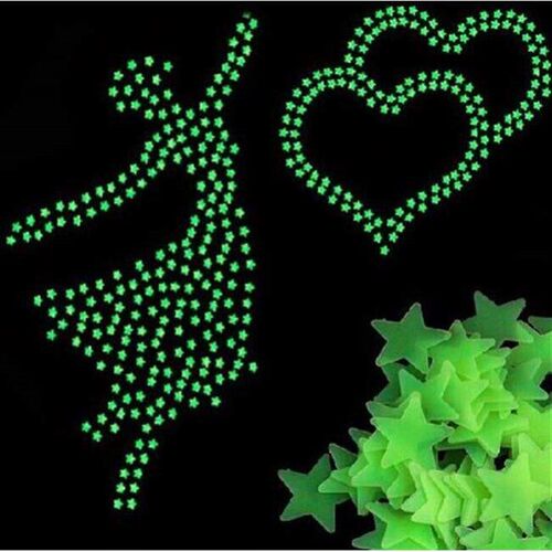 100 Home Wall Light Green Glow In The Dark Star Stickers De