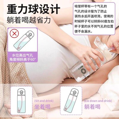 Straw cup for pregnant and nursing mothers, designed for dri