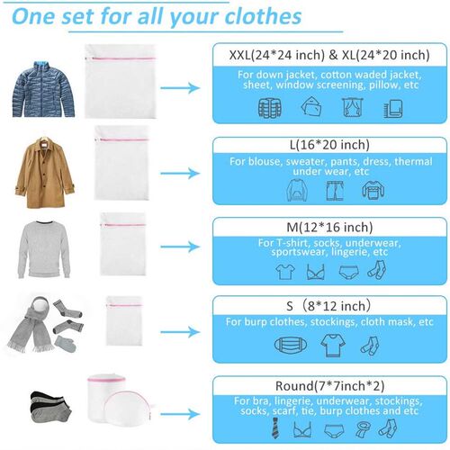 Mesh Laundry Bags for cates with Premium Zipper, Travel Stor