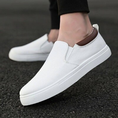 Anti-odor Casual Canvas Shoes Mens Plimsolls Summer White