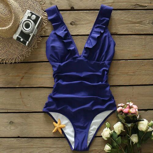 SPORLIKE Heart Attack Falbala One-piece Swimsuit Women Ruffl