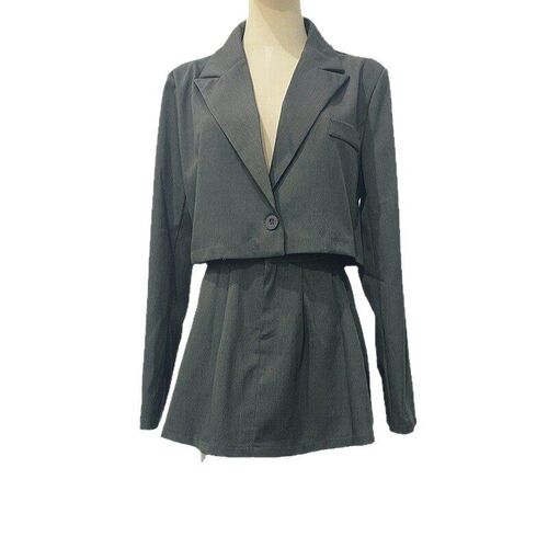2025ins Wind Fake Suit Fashion High Waist Slim Temperament T