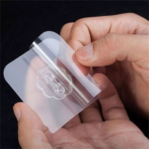 10PCS Transparent Stainless Steel Strong Self Adhesive Hooks