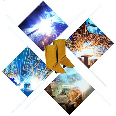 1 Pair Welder Foot Cover Leather Welding Spats Protective Sh