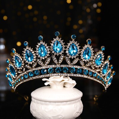 Luxury Rhinestone Crystal Crown Bride Tiaras And Crowns Quee