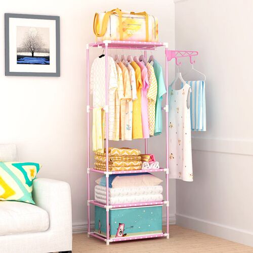 Multifunctional at Rack, Floor-standing Double Row Clothes R