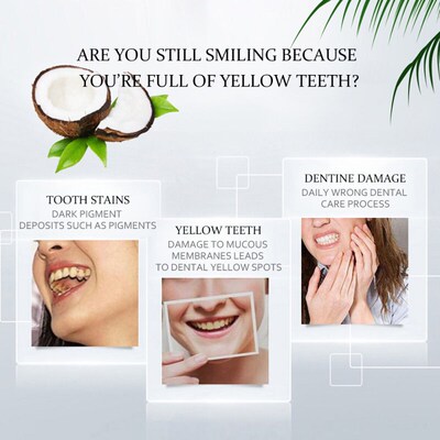 Removal Tooth Coconut Charcoal Toothpaste Teeth Whitening