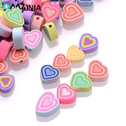 3050pcs Colorful Melaleuca Heart Shape Clay Beads Polymer C