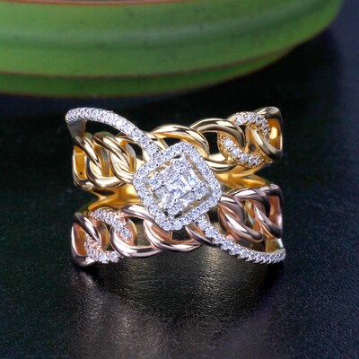 Luxury CZ Rings Cross Geometry Cubic Zirconia Dubai Naija Br