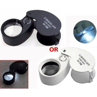 40X Mini Loupe Illuminated Magnifier Glass Eye Jewelers LED