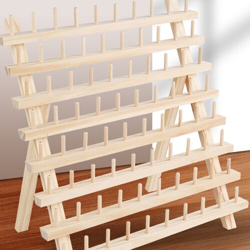 Foldable Wooden Thread Holder 30/80/120 Spools Sewing Embroi