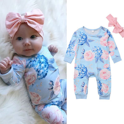 Infant Newborn Girl Floral Romper Jumpsuit Playsuit Cotton O