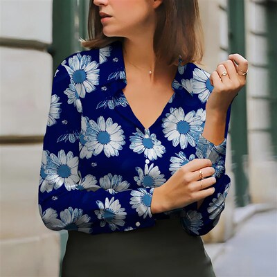 Womens Shirt Fashion Top Long Sleeve 1 Piece Custom Digital