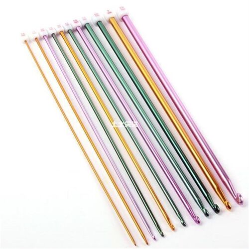 11 2-8mm Multicolour Aluminum TUNISIAN AFGHAN Crochet Hook