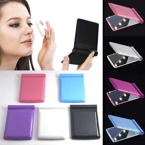 1 Pcs Double-sided LED Makeup Mirror Luminous Foldable Makeu