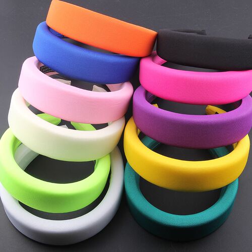New  Sponge Headbands for Women Solid Color Tiara Baroque He