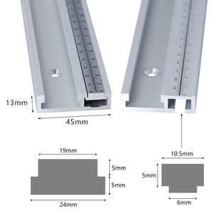 5型滑槽刻度尺通用推把木工靠山限位改装滑条限位器推把专用靠尺
