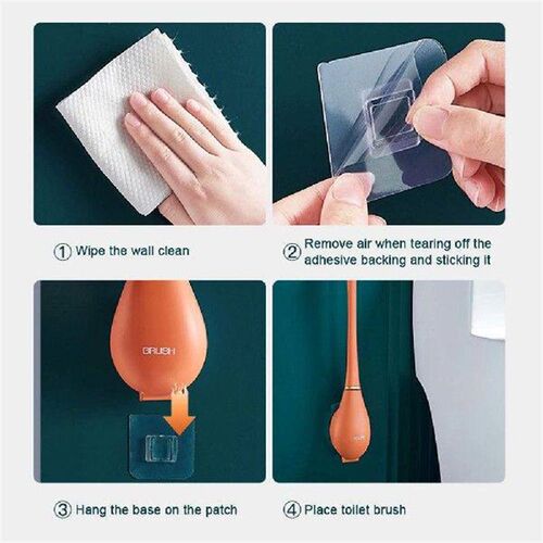 Soft Silicone Toilet Brushes with Hanging Holder Set,