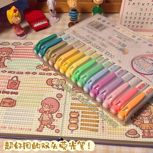 5/15/25 Pcs Double Head Highlighter Pens Graffiti Markers Hi