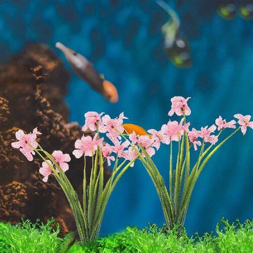 2 Pcs Aquatic Plant Fish Tank Aquarium Delicate Decor