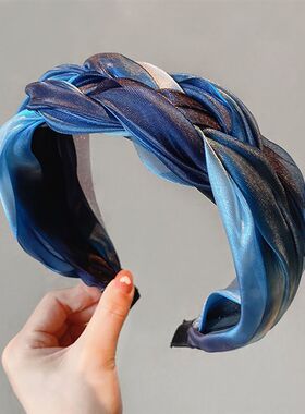 Fashion Shiny Twisted Braid Headband Women Girl Wide Side Ha