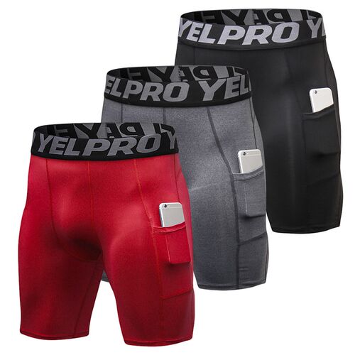3 Pack Men Compression Shorts Active Workout Underwear with