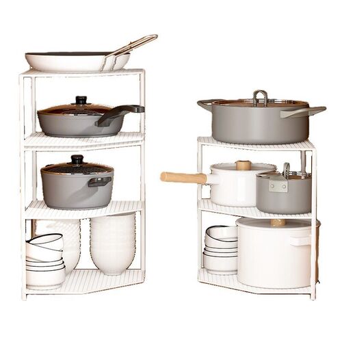 Cookware Storage Rack Kitchen Countertop Corner Storage Rack