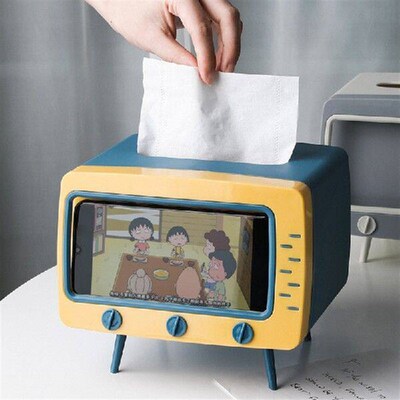 Creative 2 In 1 TV Tissue Box Desktop Paper Holder