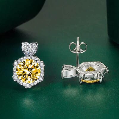 Simulation color teasure pink diamond heart-shaped pendant h