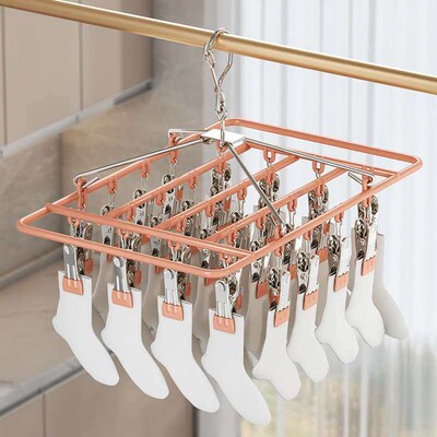 Thick round dip plastic multi-head hosiery rack balcony