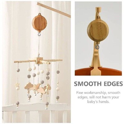 Baby Toys Crib Hanging Bed Musical Bell Accessories Pom