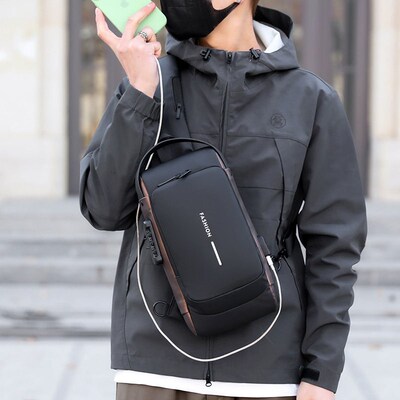 Stylish Multi-function Password Lock Chest Bag Anti-theft Ou