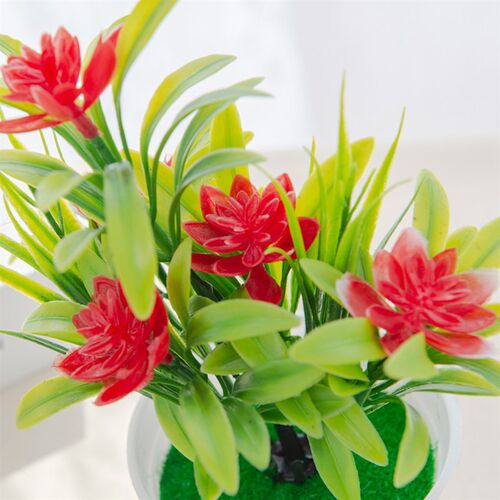 Artificial Flowers Bonsai Diy Home Decor Ornamental Flowerpo