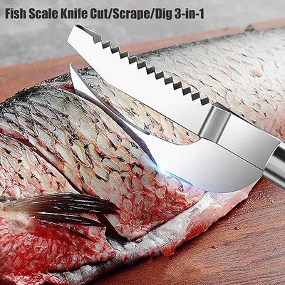 3 In 1 Stainless Steel Fish Scale Knife Sawtooth Peelers Cut