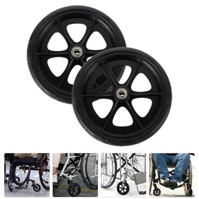 2 Pcs Wheelchair Front Parts Strollers Wheels 6 in Drive
