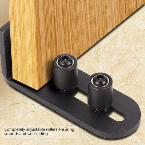 Upgrade Barn Door Hanging Rail Swing Stop Roller Carbon Stee