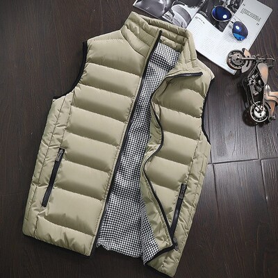 Vest Mens Korean Fashion Handsome Mens Warm Vest Padded Ve