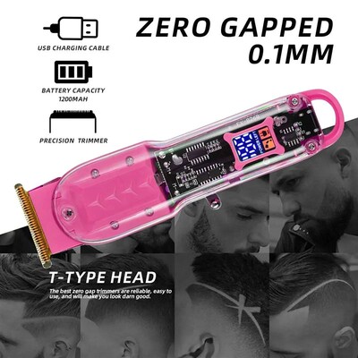 T9 Rechargeable Hair Clippers Transparent Professional Clipp