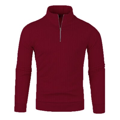 Mens Half-turtleneck Zipper Knitwear Sweater Mens Autumn L