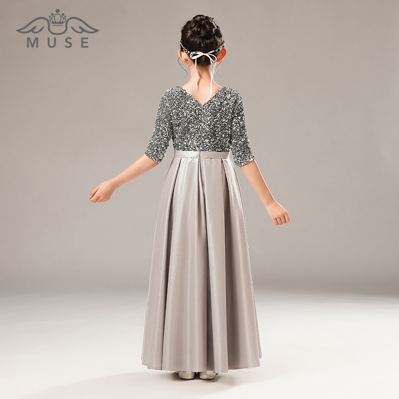 新款女童钢琴表演公主裙小学生高端显瘦有袖儿童主持演出服礼服裙,童装/婴儿装/亲子装,儿童礼服,淘宝优惠券,粉丝福利购,淘宝优惠卷